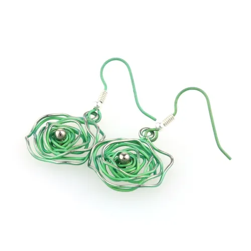 Round Chaos Green Drop & Dangle Earrings